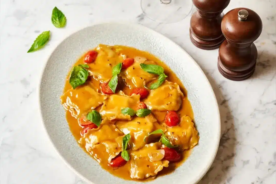Ravioli Aragosta e Granchio featured on our seasonal Italian menu